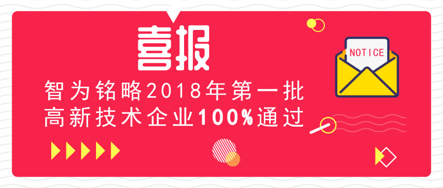 喜報！智為銘略2018年*一批高新技術(shù)企業(yè)100%通過